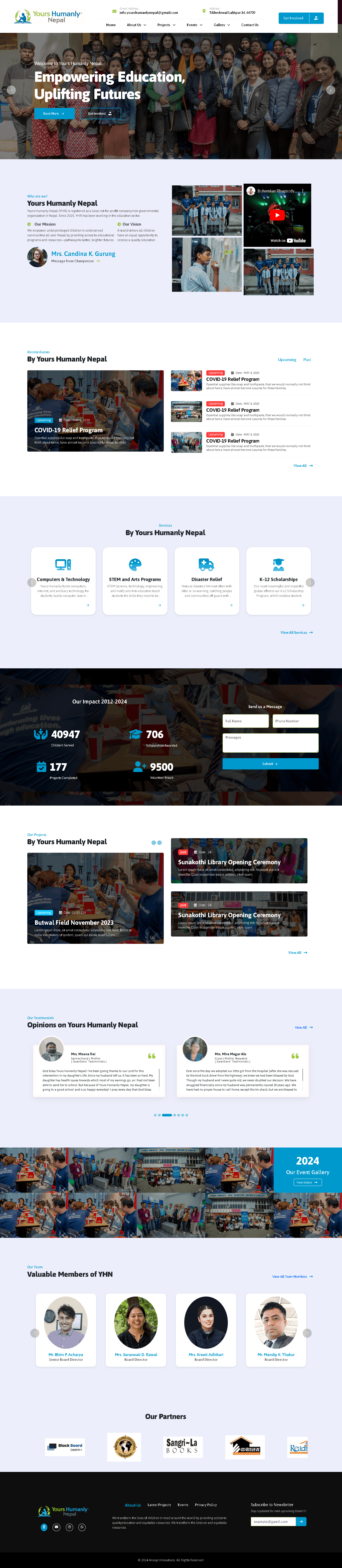 yours humanly nepal website screenshot